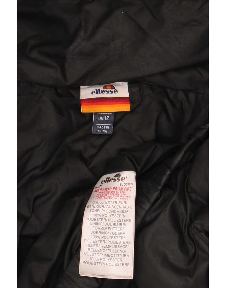 Ellesse Damen-Kapuzen-Übergröße, wattierte Jacke, UK 12, Mittelschwarz, Polyester