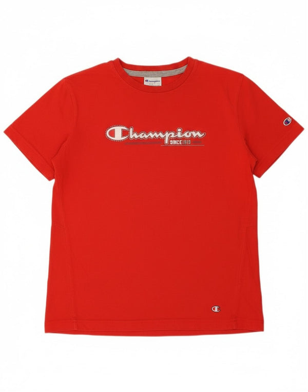 Champion T-Shirt mit Grafik für Jungen, 11–12 Jahre, Größe L, aus roter Baumwolle