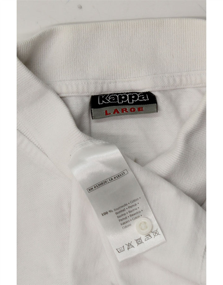 KAPPA Herren-Poloshirt, groß, weiße Baumwolle