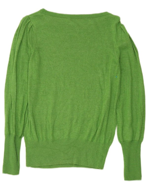 Marks & Spencer Damen-Pullover mit U-Boot-Ausschnitt, UK 12, mittelgrüne Viskose