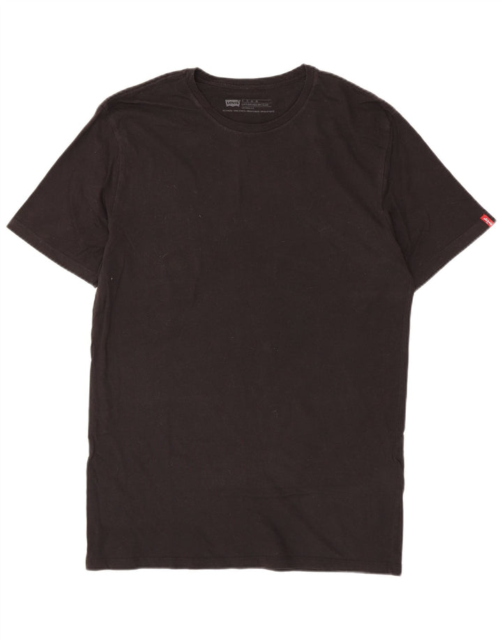 LEVI'S Herren Slim Fit T-Shirt Top XL Schwarz Baumwolle