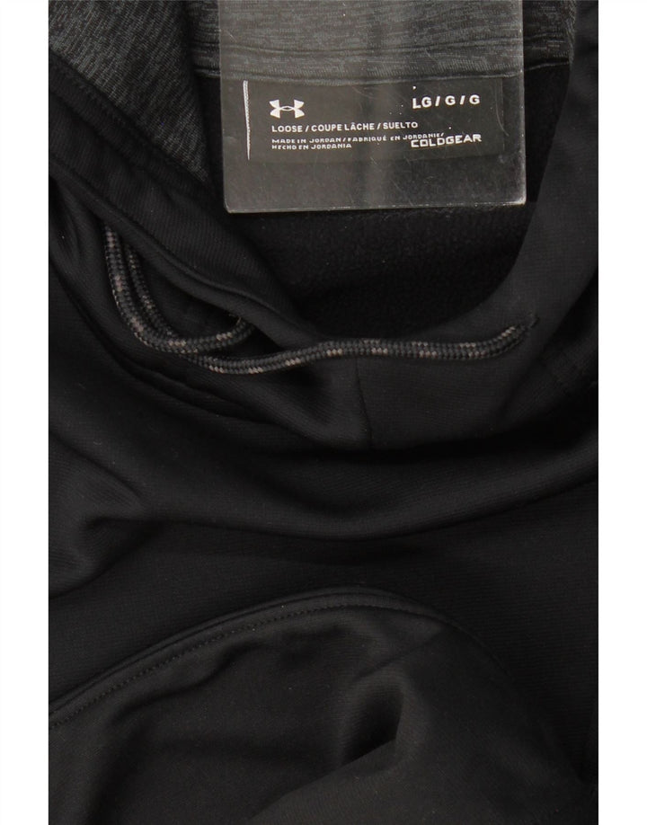 UNDER ARMOUR Damen Cold Gear Kapuzenpullover UK 16 Large Schwarz