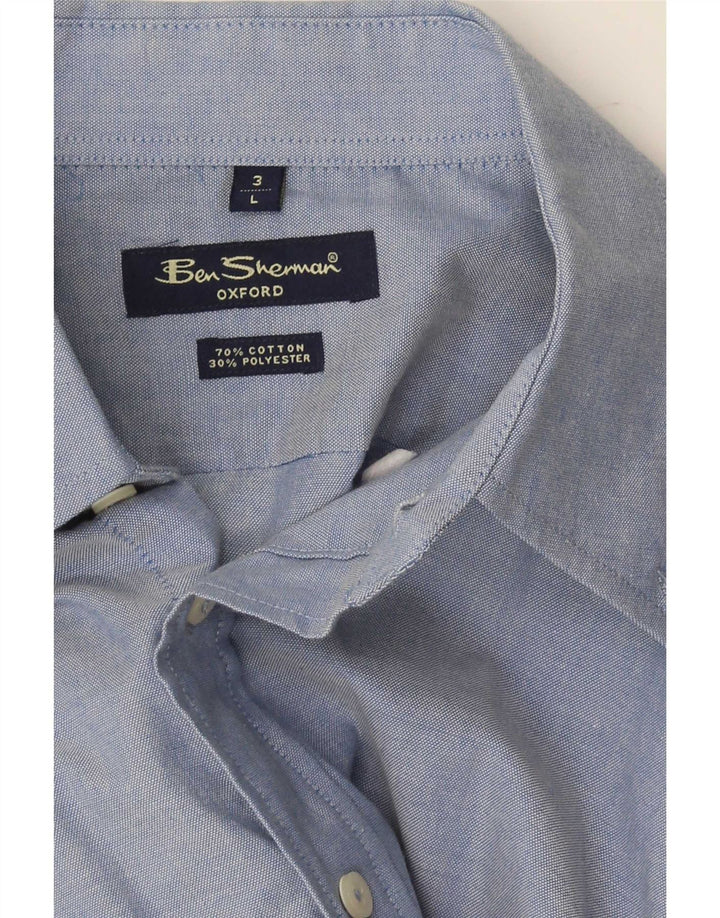 Ben Sherman Herren-Oxford-Hemd, große blaue Baumwolle