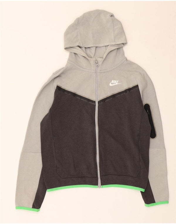 Nike Jungen-Kapuzenpullover mit Reißverschluss, 12–13 Jahre, groß, graue Baumwolle
