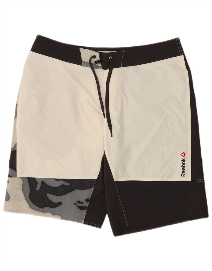 Reebok Herren Speedwick Graphic Badeshorts Mittelschwarz Farbblock
