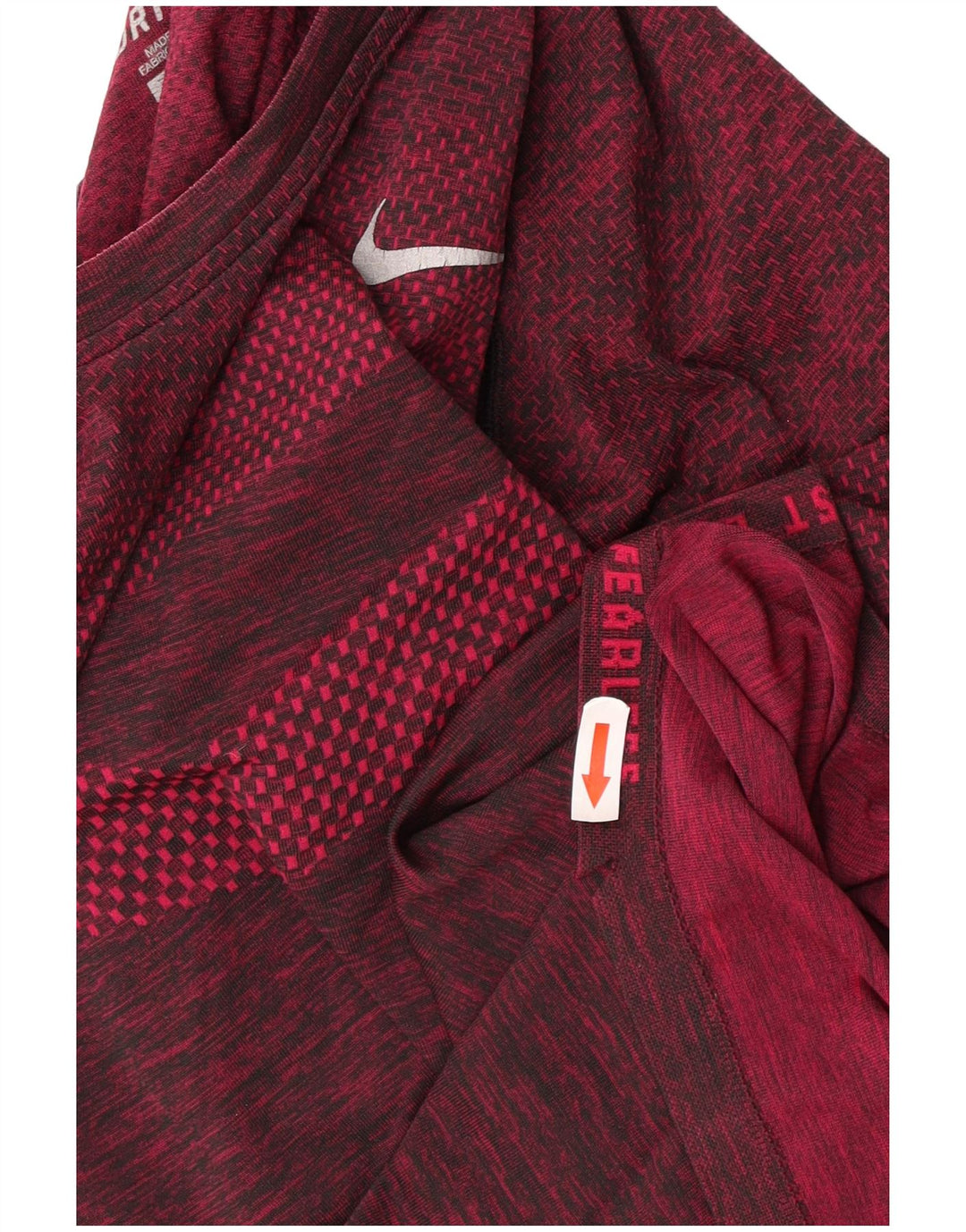 Nike Herren Dri Fit T-Shirt-Oberteil, mittelgroß, Burgunderrot gefleckt