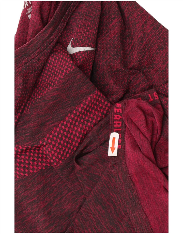 Nike Herren Dri Fit T-Shirt-Oberteil, mittelgroß, Burgunderrot gefleckt