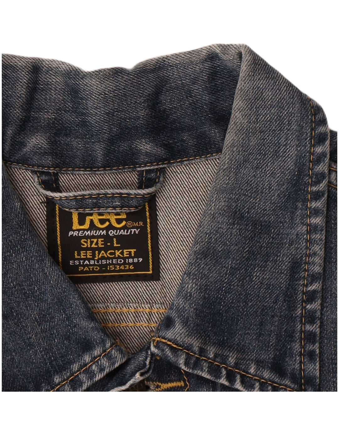 Lee Mens Denim Jacket UK 40 Large Blue Cotton