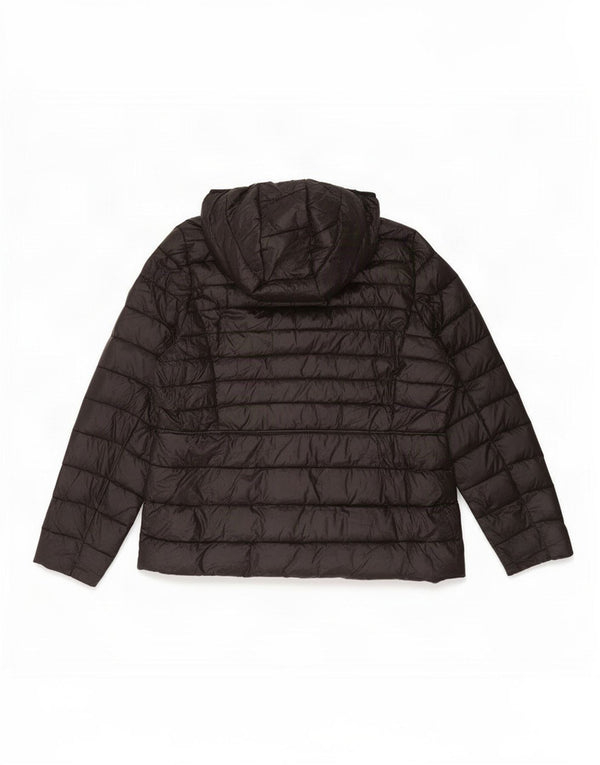 Michael Kors Wattierte Damenjacke mit Kapuze, UK 18 XL, schwarzes Nylon