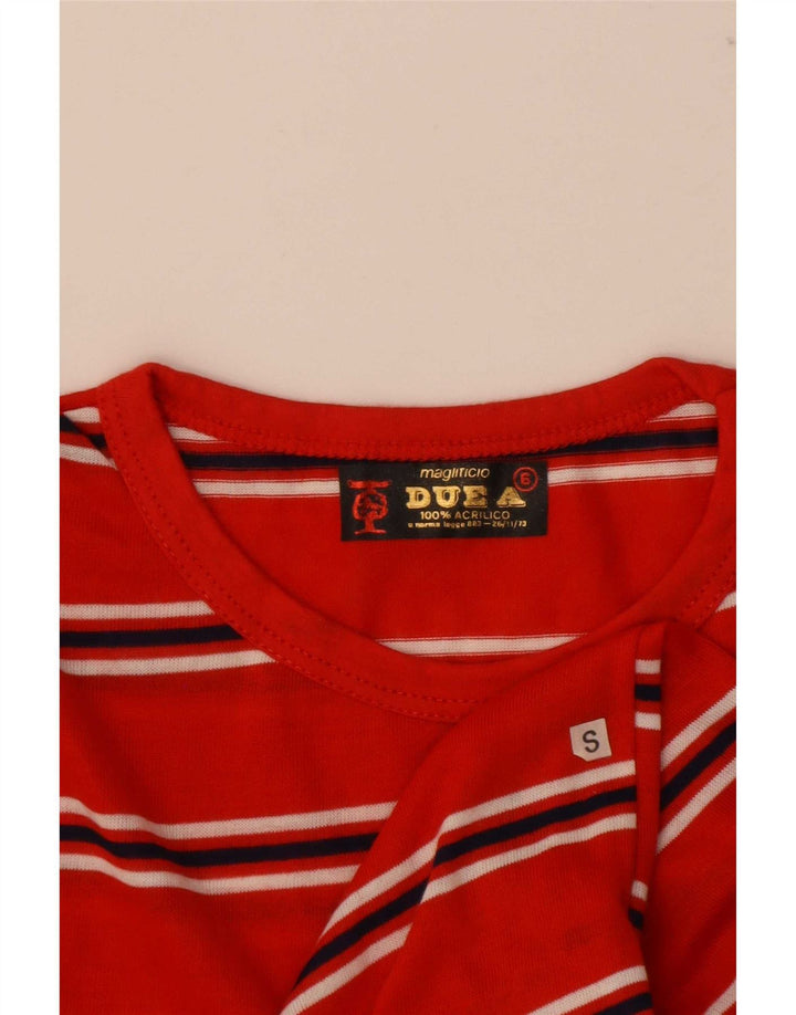 Vintage Herren T-Shirt Top Kleines rot gestreiftes Acryl