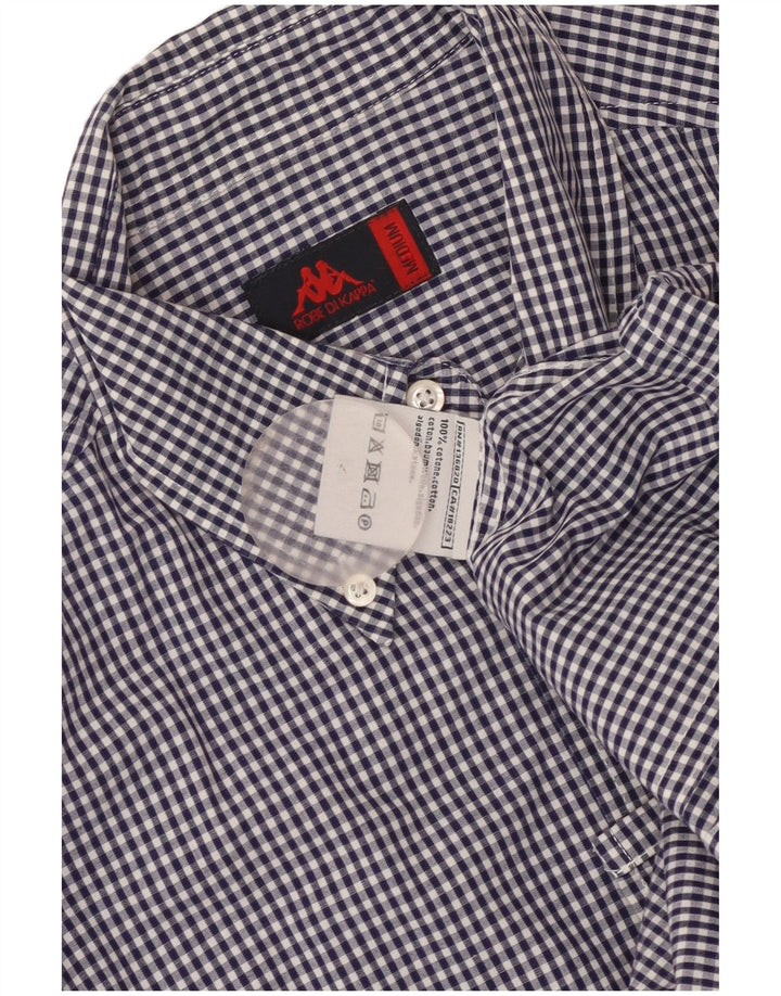 Kappa Herrenhemd aus mittelblauer Gingham-Baumwolle
