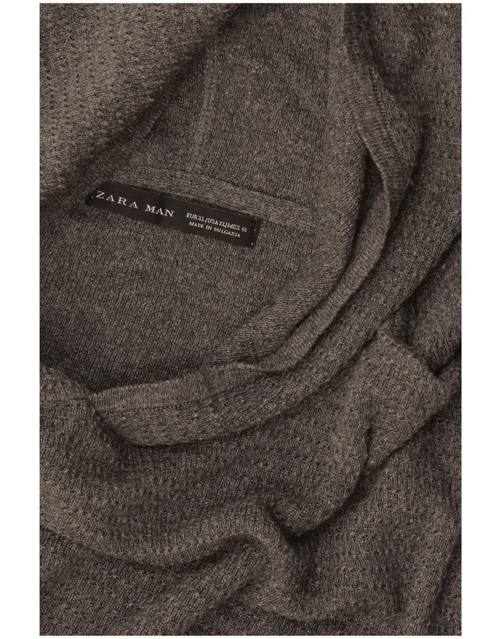 Zara Herren Kapuzenpullover Pullover XL Grau
