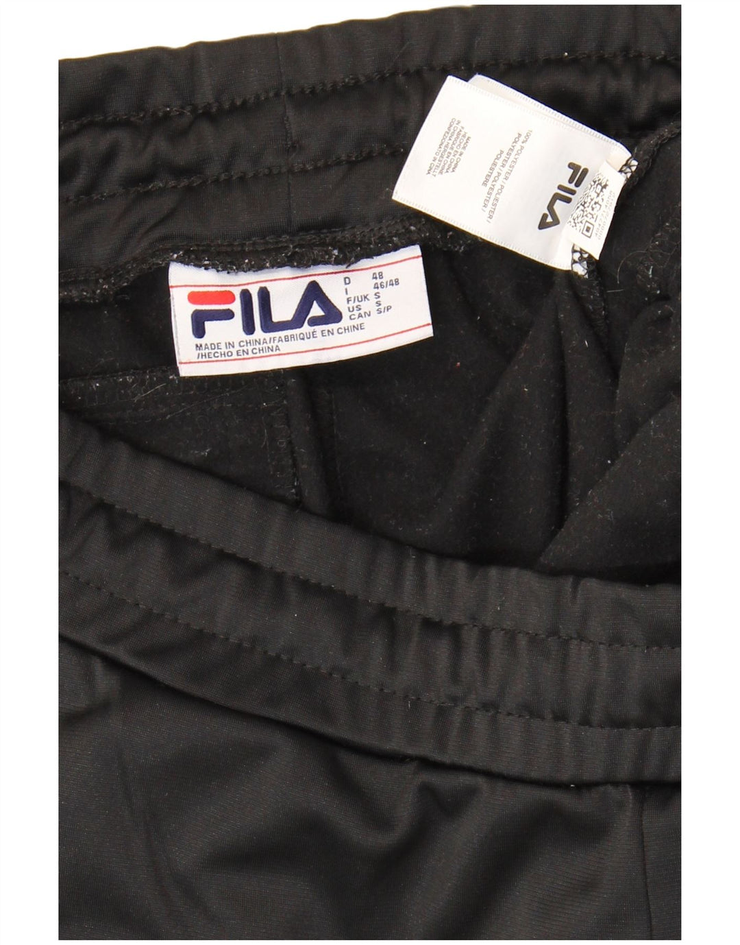 Fila Herren-Trainingshose mit Grafik, Größe S, Schwarz, Polyester