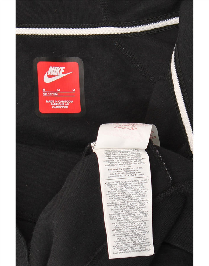 Nike Jungen-Kapuzenpullover mit Reißverschluss, 10–11 Jahre, mittlere schwarze Baumwolle
