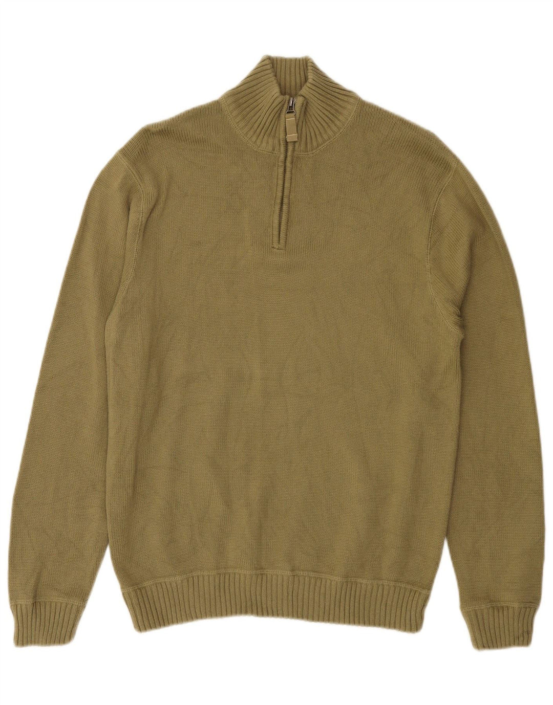 EDDIE BAUER Herren-Pullover mit Reißverschluss am Hals, kleine Khaki-Baumwolle