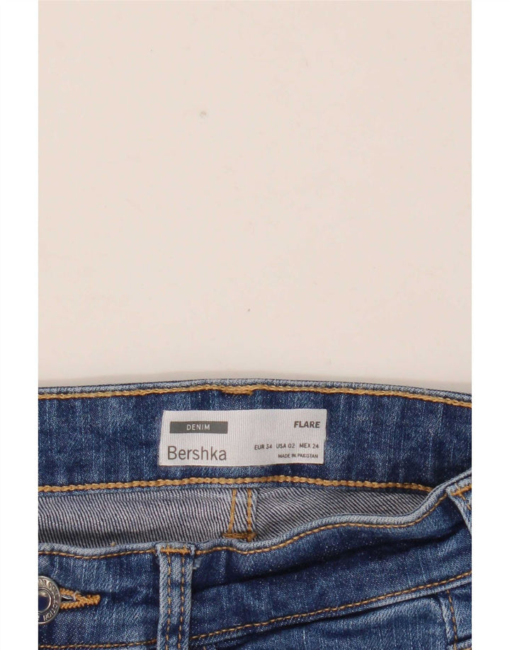 Bershka Damen Schlagjeans EU 34 XS W24 L32 Blau
