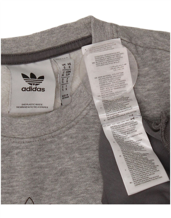 ADIDAS Herren Sweatshirt Pullover Small Grau Colourblock Baumwolle