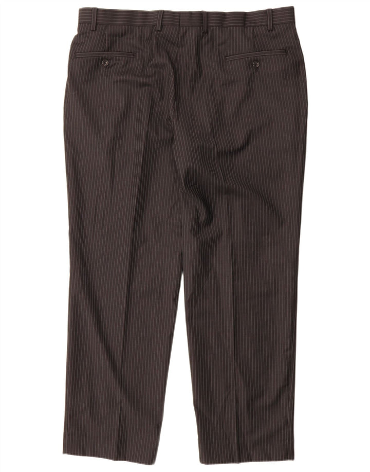 MARKS & SPENCER Gerade Herren-Anzughose W38 L29 Graue Nadelstreifenwolle