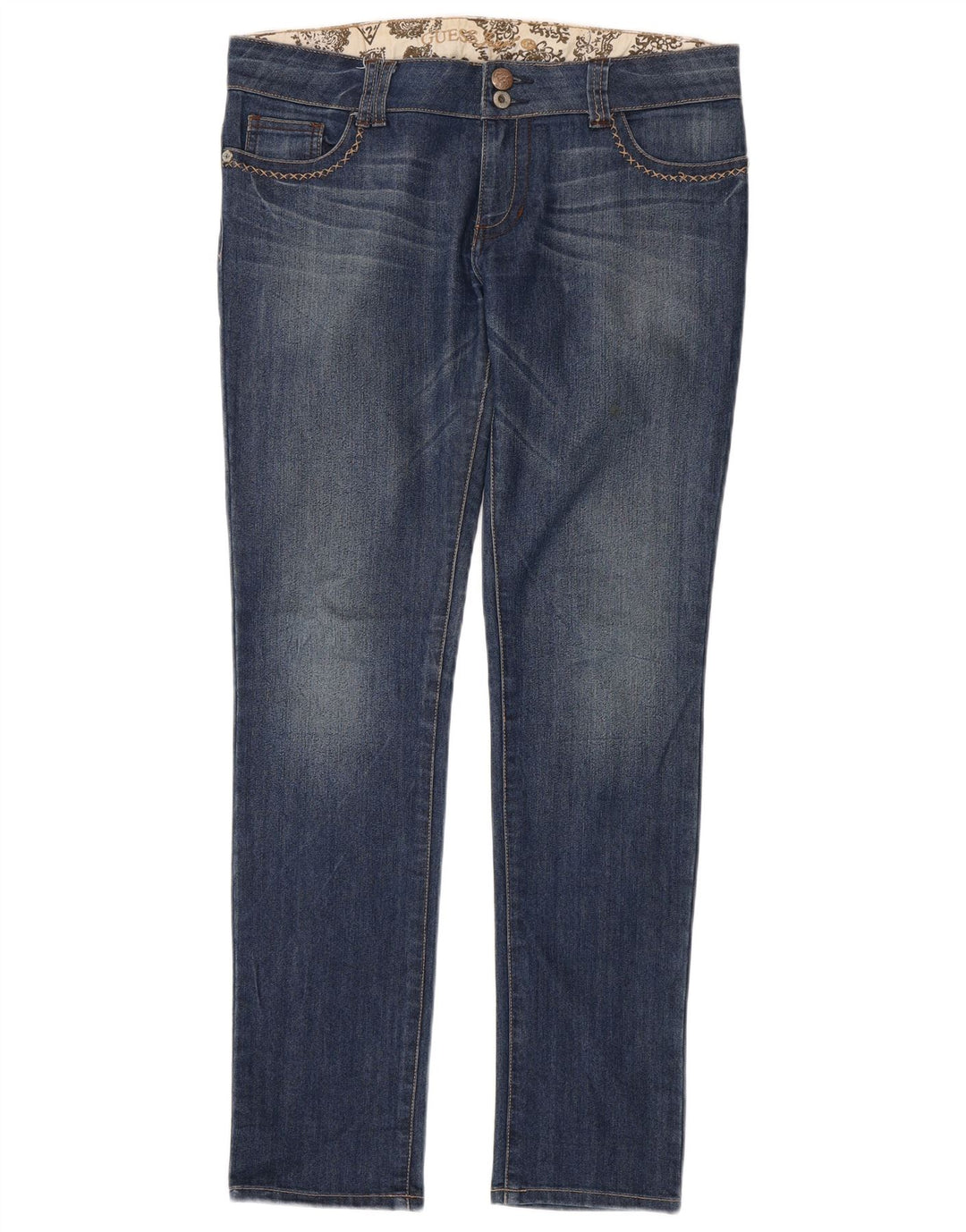 Guess Damen Slim Jeans W31 L33 Blaue Baumwolle