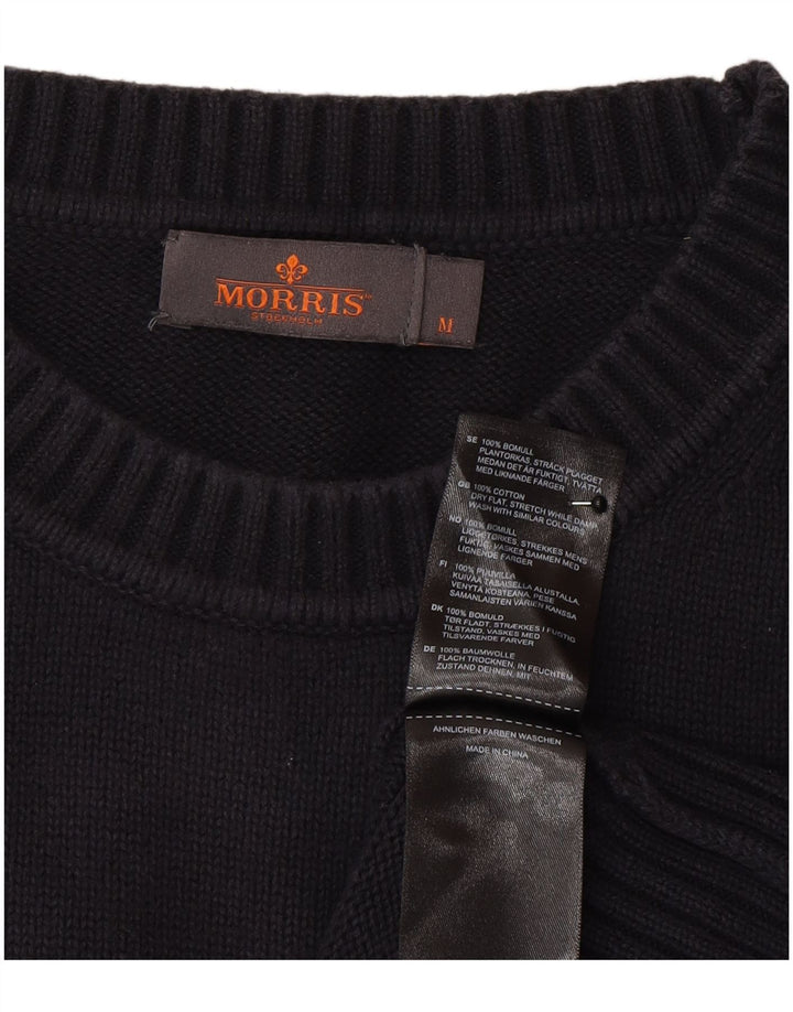 Morris Herren-Pullover mit Rundhalsausschnitt, mittlere marineblaue Baumwolle