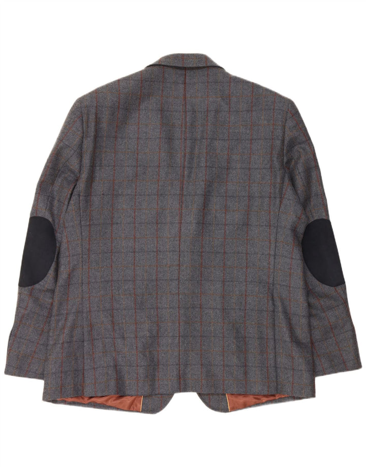 Woolrich Herren-Blazer mit 2 Knöpfen, UK 48 4XL, grau karierte Wolle