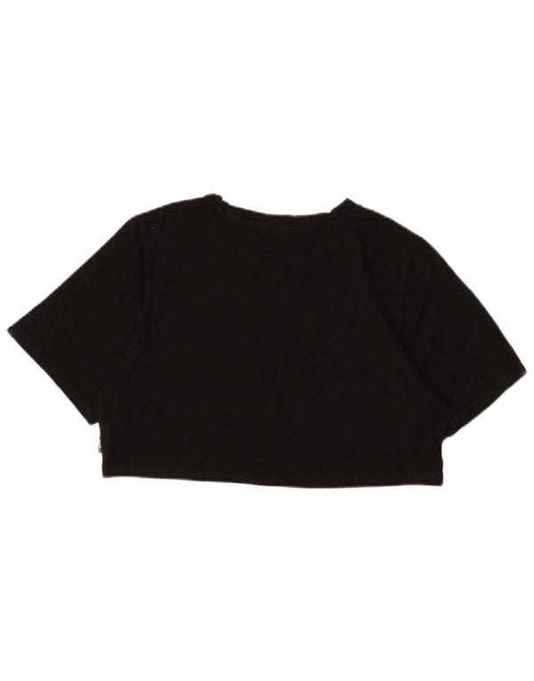 Vans Damen Crop Graphic T-Shirt Top UK 12 Mittelschwarze Baumwolle