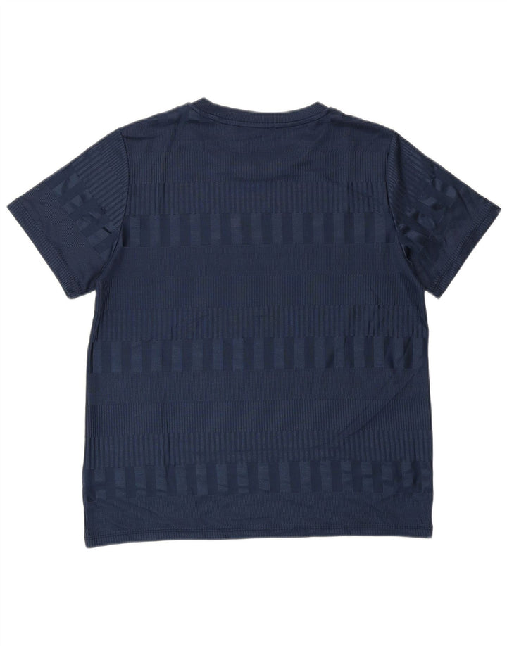 MARKS & SPENCER Damen T-Shirt Top UK 16 Large Marineblau gestreift Polyester