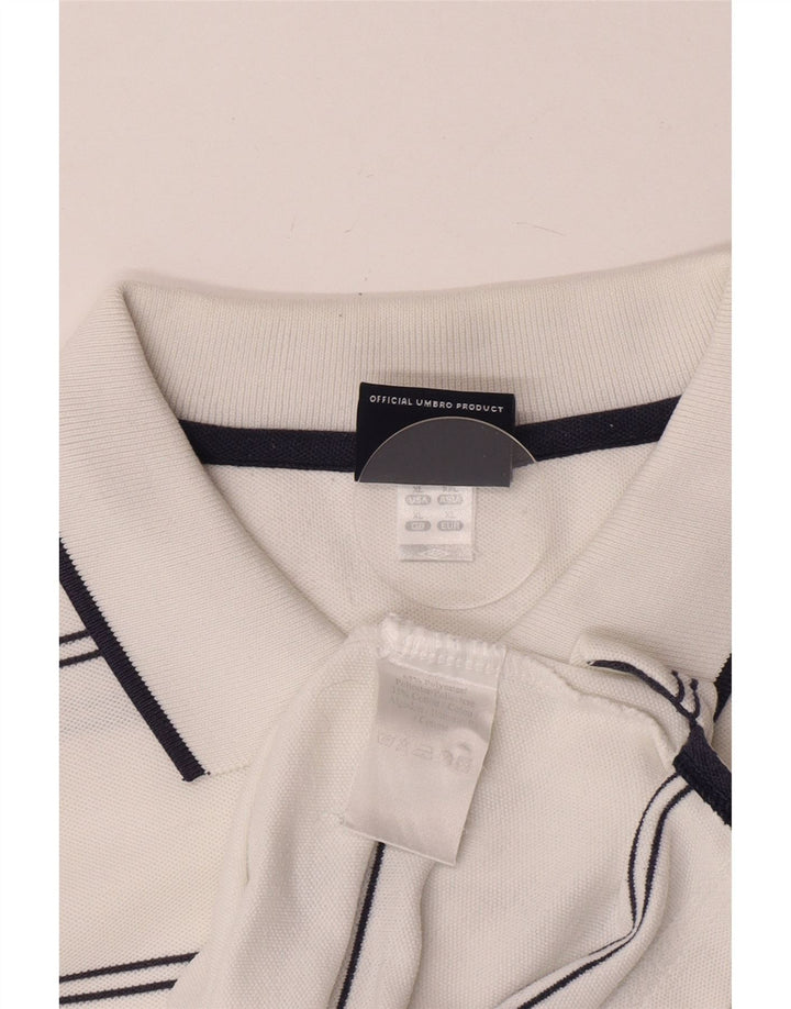 Umbro Herren Poloshirt XL weiß gestreift aus Baumwolle
