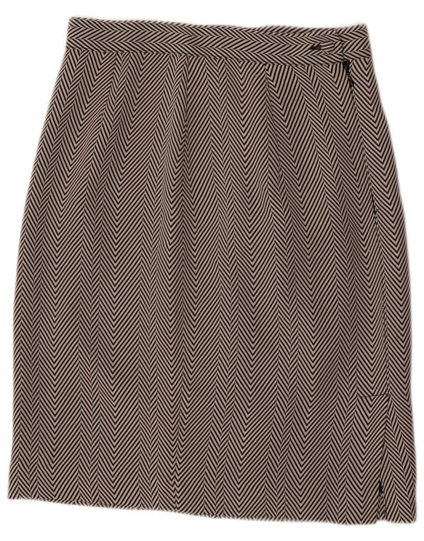 Vintage Damen Bleistiftrock mit hoher Taille IT 44 Medium W26 Weißer Chevron