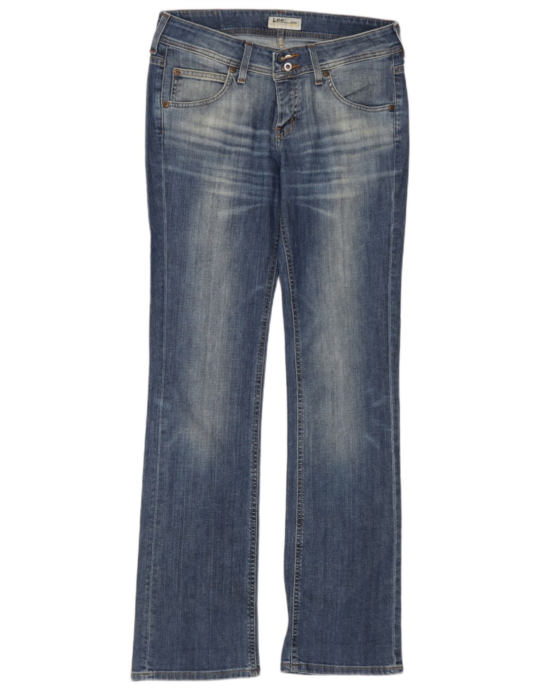 Lee Damen Cade Niedrige Taillen Bootcut Jeans W31 L33 Blau Baumwolle
