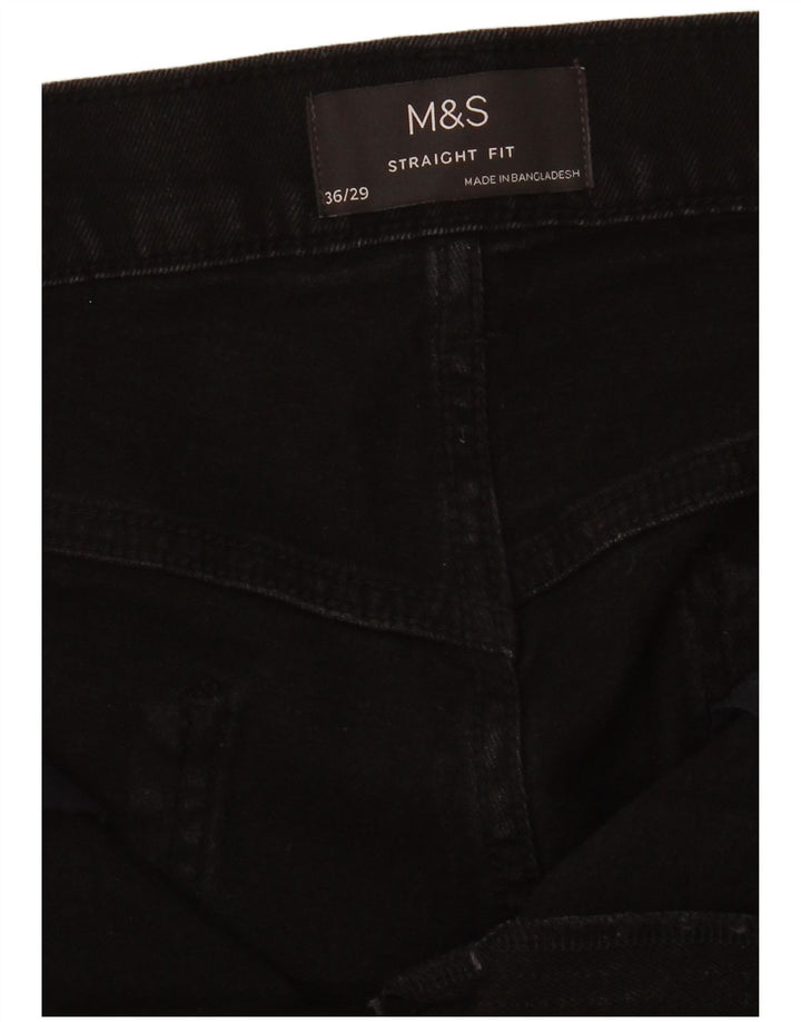 Marks & Spencer Herren Straight Jeans W36 L26 Schwarz