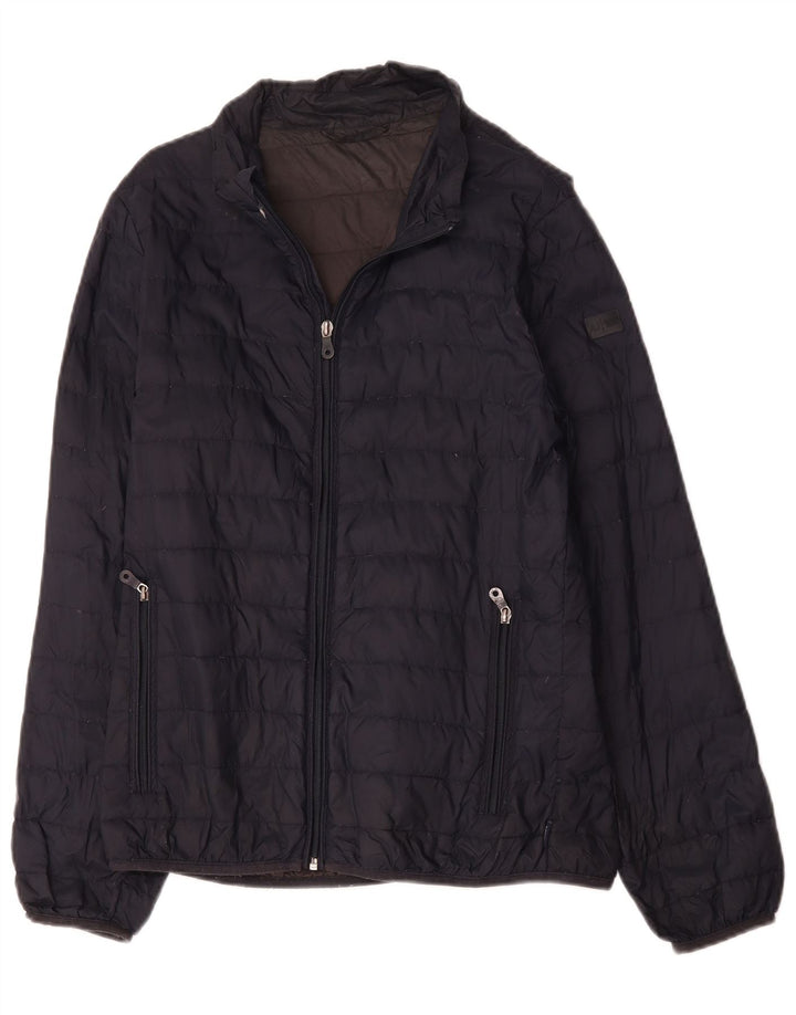 Armani Jeans Herren Wattierte Jacke IT 48 Medium Navy Blue Polyamid