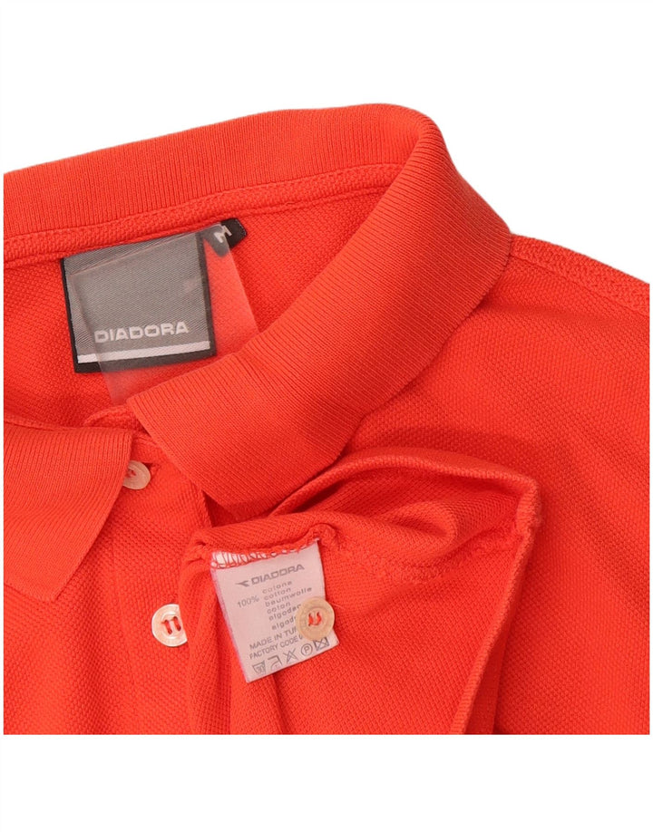 Diadora Damen Poloshirt UK 14 Mittelorange Baumwolle