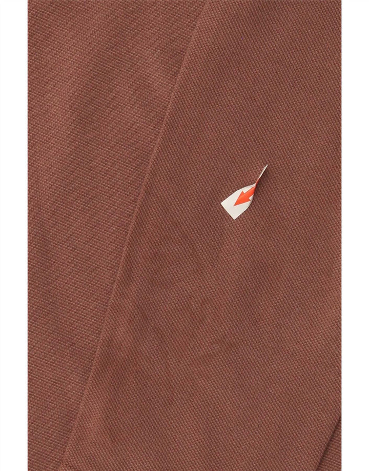 Fat Face Herren-Langarm-Poloshirt aus mittelbrauner Baumwolle