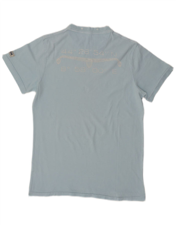 SLAM Herren-T-Shirt mit Grafik, mittelblaue Baumwolle