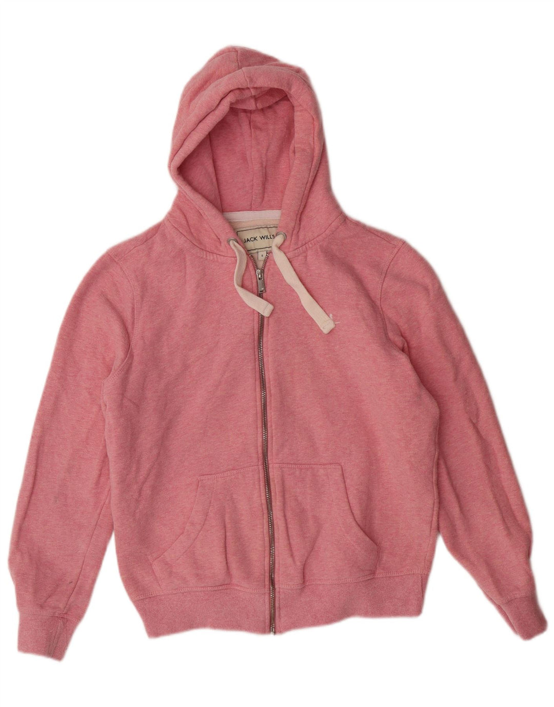 JACK WILLS Damen-Pullover mit Kapuze, übergroß, mit Reißverschluss, Gr. 10, Größe S, Rosa, Baumwolle