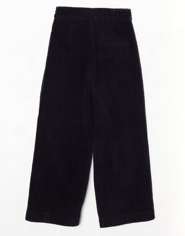 Marks & Spencer Womens Wide Leg Corduroy Trousers UK 6 XS W24 L22 Navy Blue