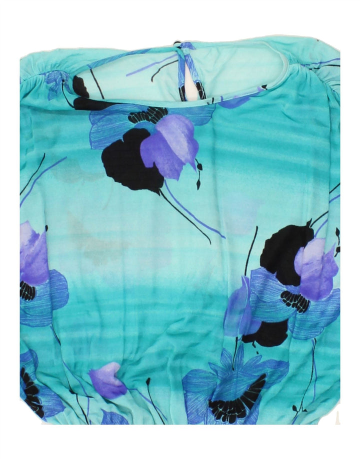VINTAGE Womens Maxi Dress UK 12 Medium Blue Floral | Vintage Vintage | Thrift | Second-Hand Vintage | Used Clothing | Messina Hembry 