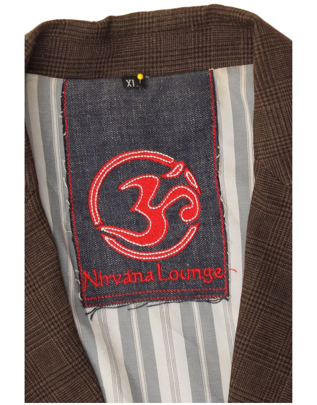 Nirvana Herren-Blazer mit 2 Knöpfen, UK 42, XL, brauner Hahnentrittmuster