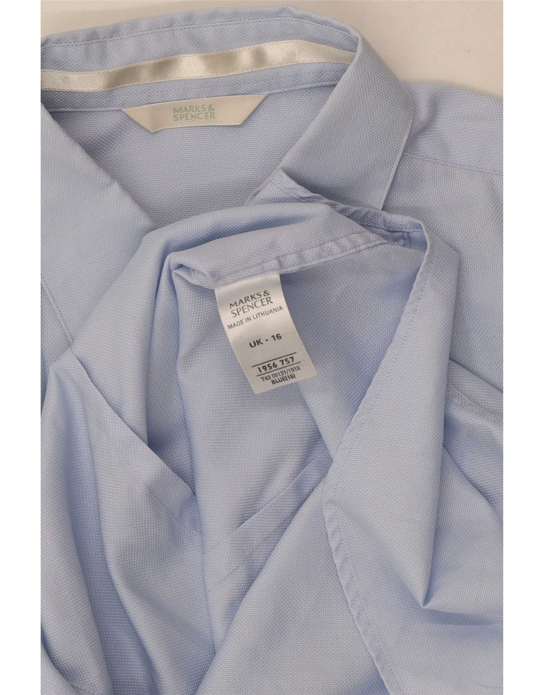 Marks & Spencer Formales Damenhemd UK16, Größe L, Blau, Baumwolle