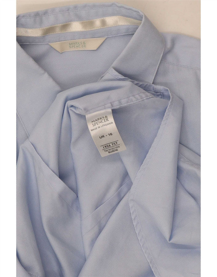 Marks & Spencer Formales Damenhemd UK16, Größe L, Blau, Baumwolle