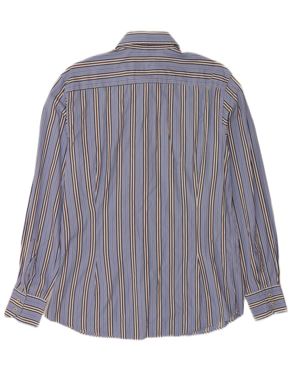Massimo Dutti Herrenhemd, groß, blau gestreift, Baumwolle