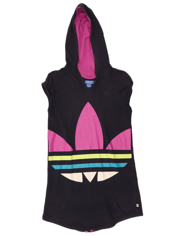 Adidas Damen Graphic Ärmelloser Kapuzenpullover UK 12 Medium Marineblau