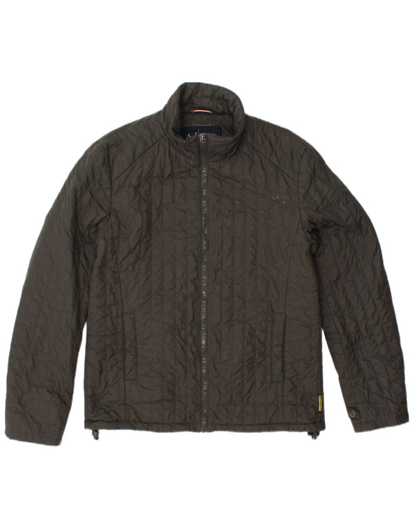 ARMANI JEANS Herren Wattierte Jacke UK 36 Small Khaki Polyamid