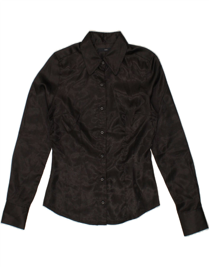 SASCH Womens Shirt UK 10 Small Black Polyester Vintage Sasch and Second-Hand Sasch from Messina Hembry 