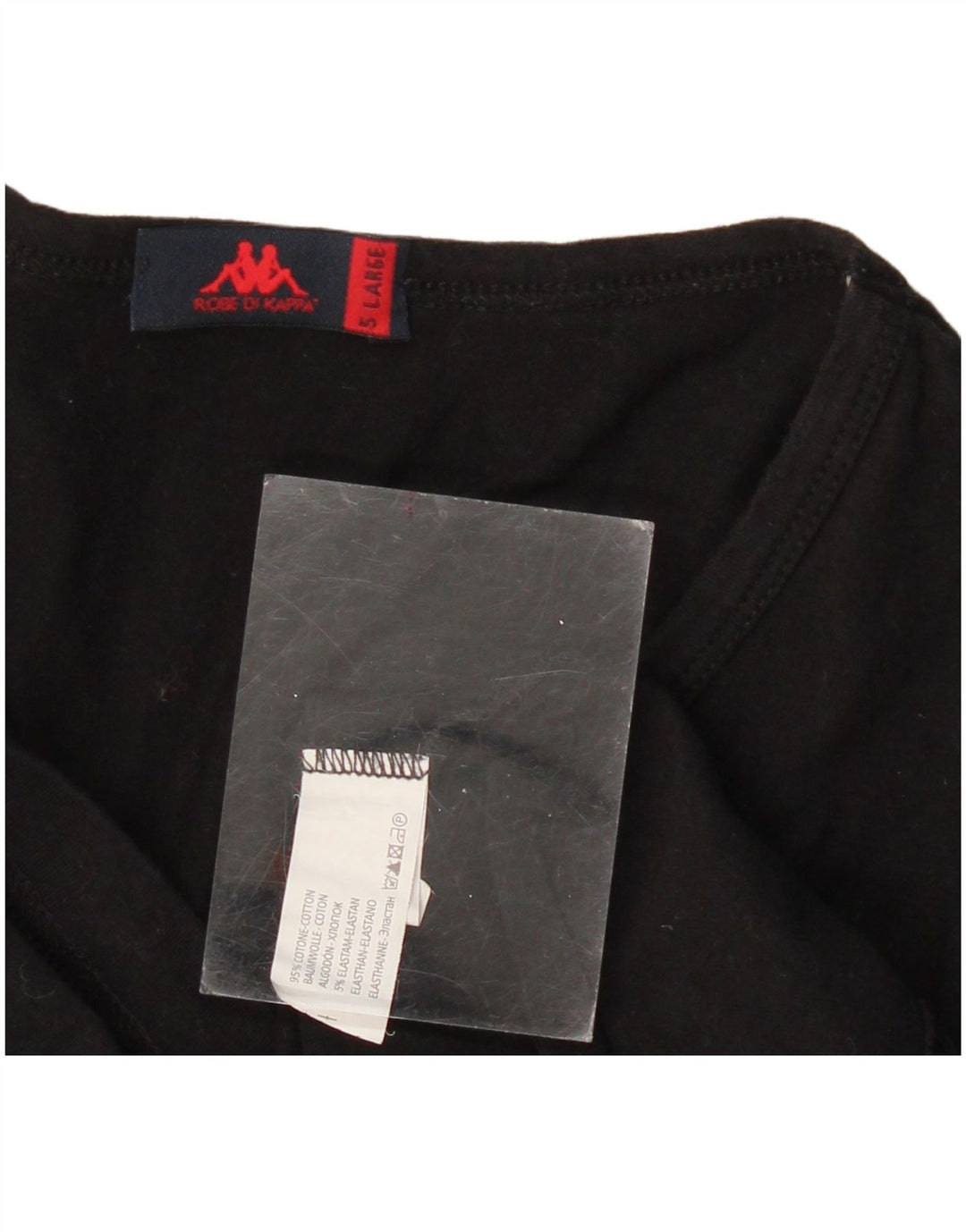 KAPPA Damen T-Shirt Top UK 14 Large Schwarz Baumwolle