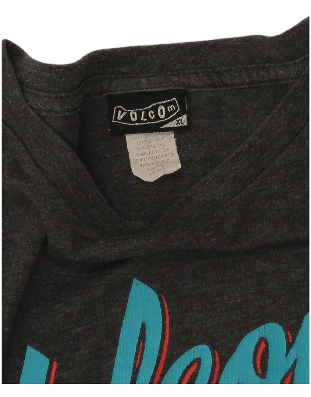 Volcom Herren-Grafik-T-Shirt-Oberteil XL aus grau melierter Baumwolle
