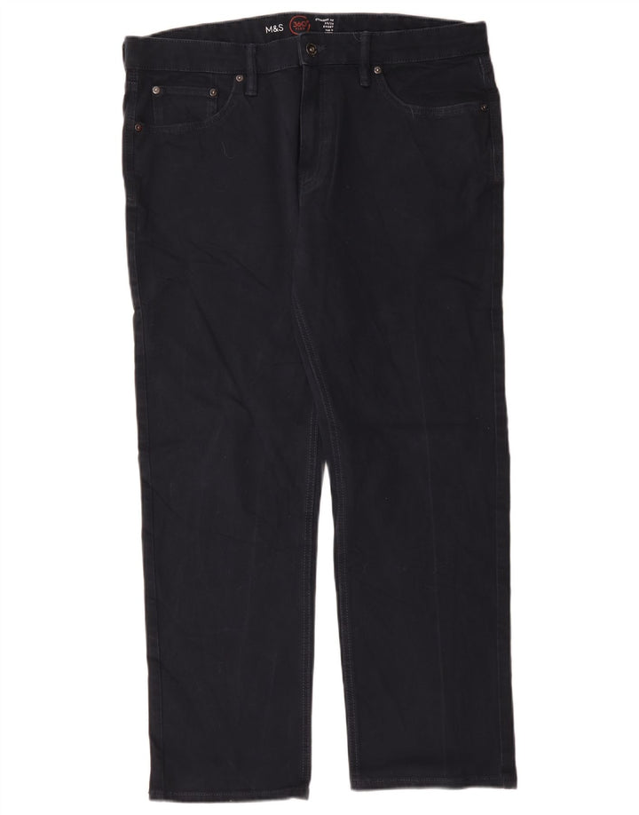 Marks & Spencer Herren Straight Jeans W36 L29 Marineblau Baumwolle