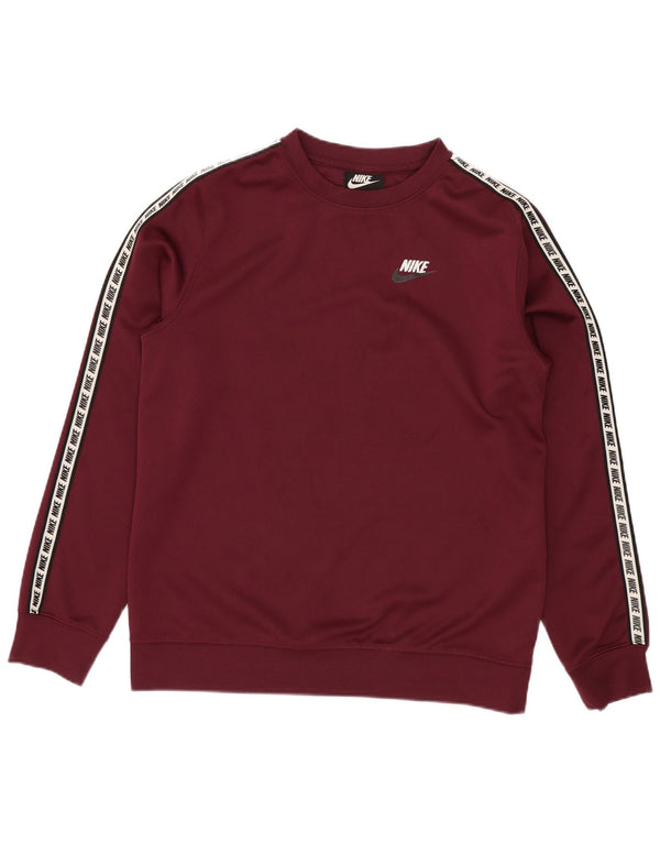 Nike Jungen-Sweatshirt mit Grafik, 12–13 Jahre, Größe L, Kastanienbraun, Farbblock