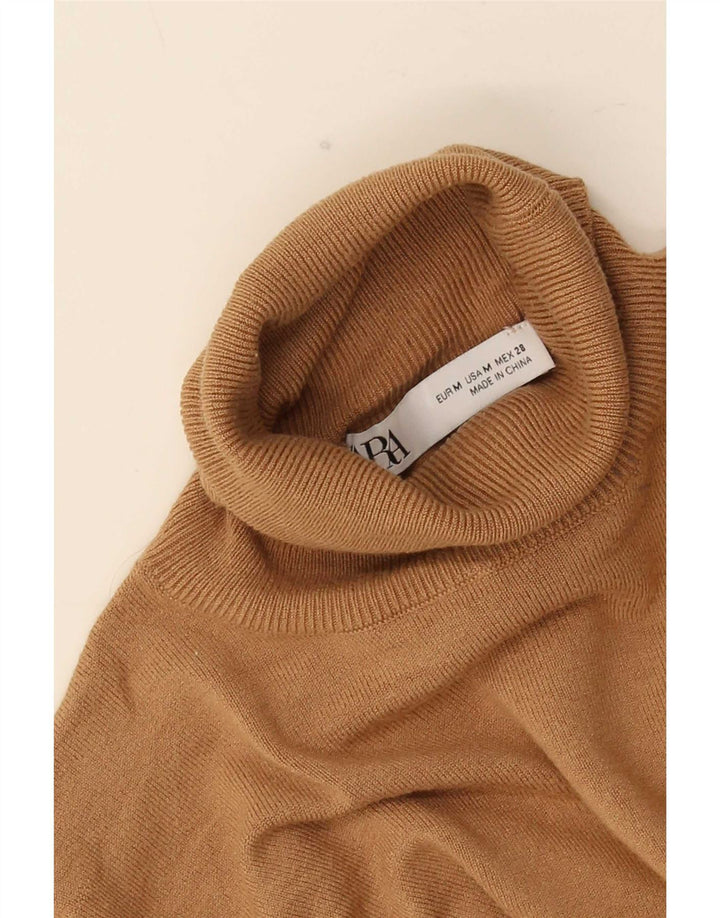 Rollkragenpullover für Damen von Zara, Gr. 14, Mittelbeige